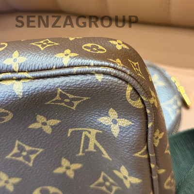 Louis Vuitton Monogram Zip Shoulder Crossbody Bag Brown Green Gold Classic Women