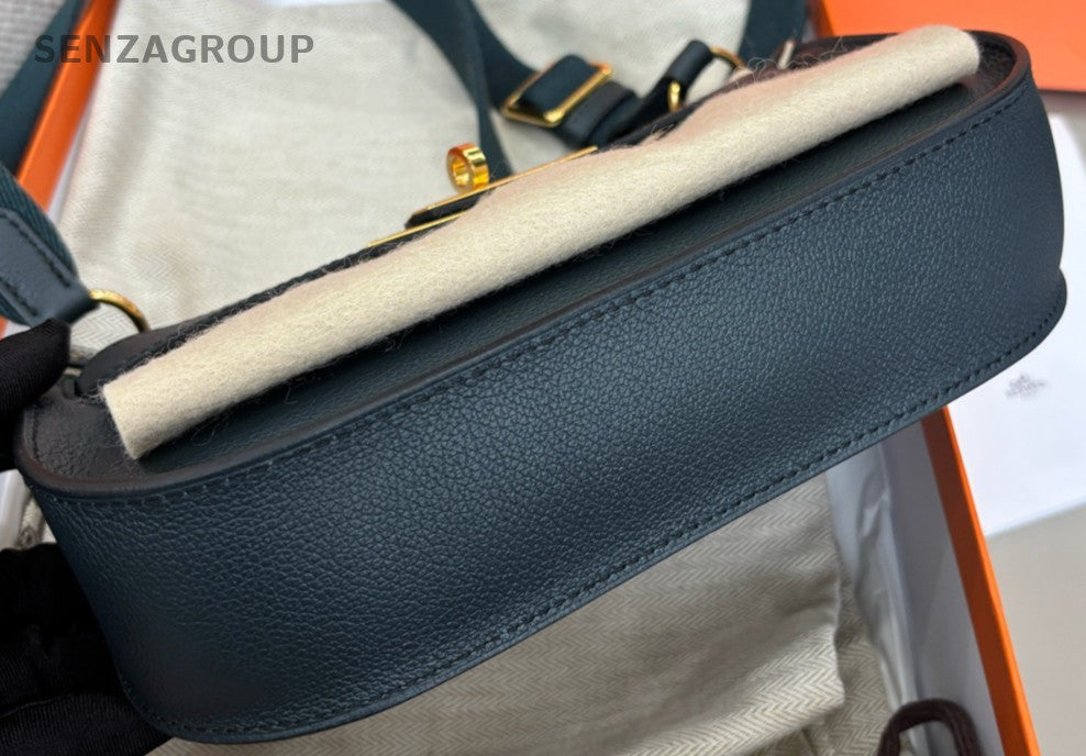 Hermes Evercolor Mini Shoulder Bag Green Gold Used Women Designer
