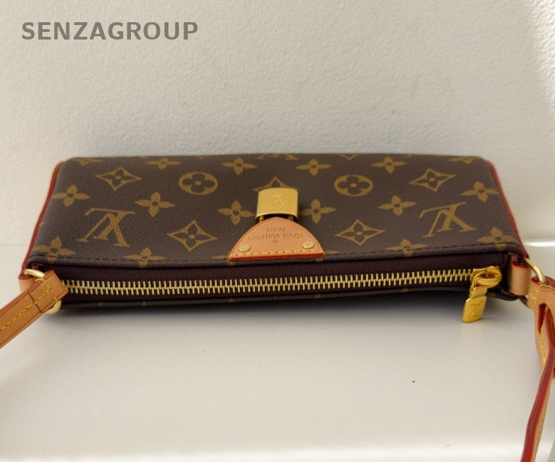 Louis Vuitton Monogram Canvas 2Way Handbag Shoulder Bag Brown Gold Women Classic