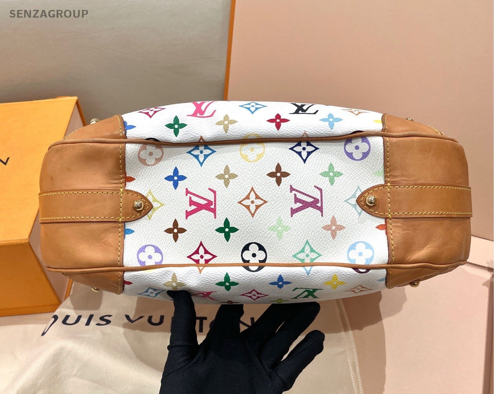 Louis Vuitton Monogram White Multicolor Shoulder Bag Used Women Classic