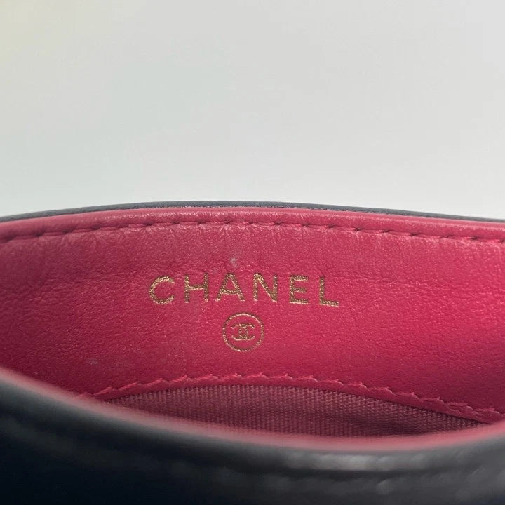 Chanel 19Bag Lambskin Black Gold Card Bag For Women