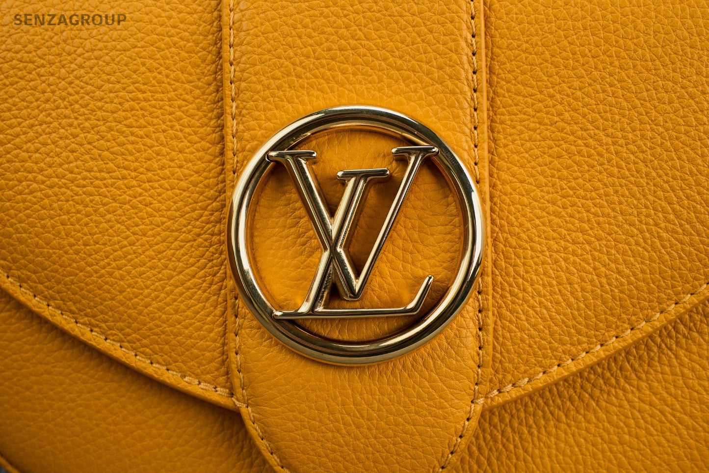 Louis Vuitton Pont 9 Crossbody Orange Gold Used Women Classic Designer