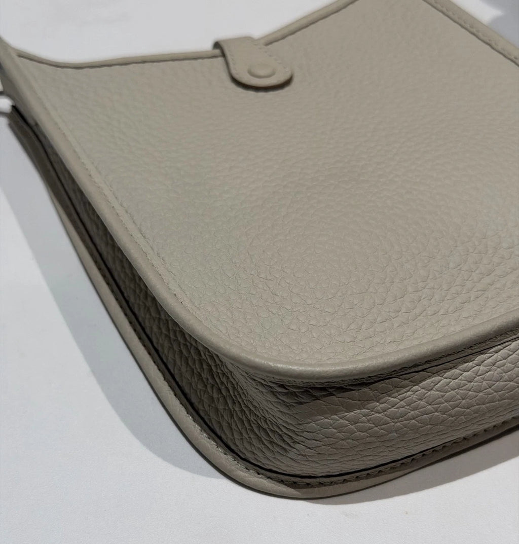 Hermes Evelyne Mini Shoulder Bag Crossbody Gray Silver Women Classic Fashion