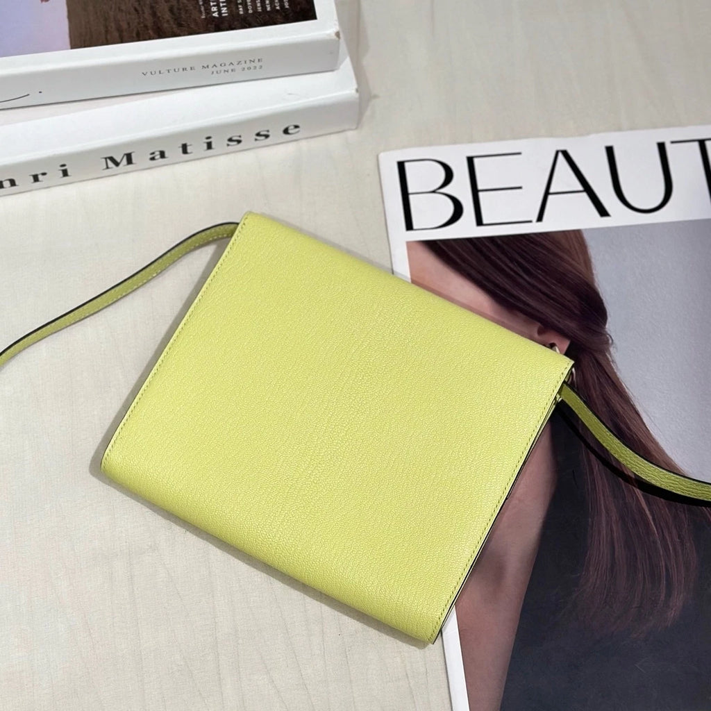 Hermes Clic Yellow Goat Leather Shoulder Bag For Women