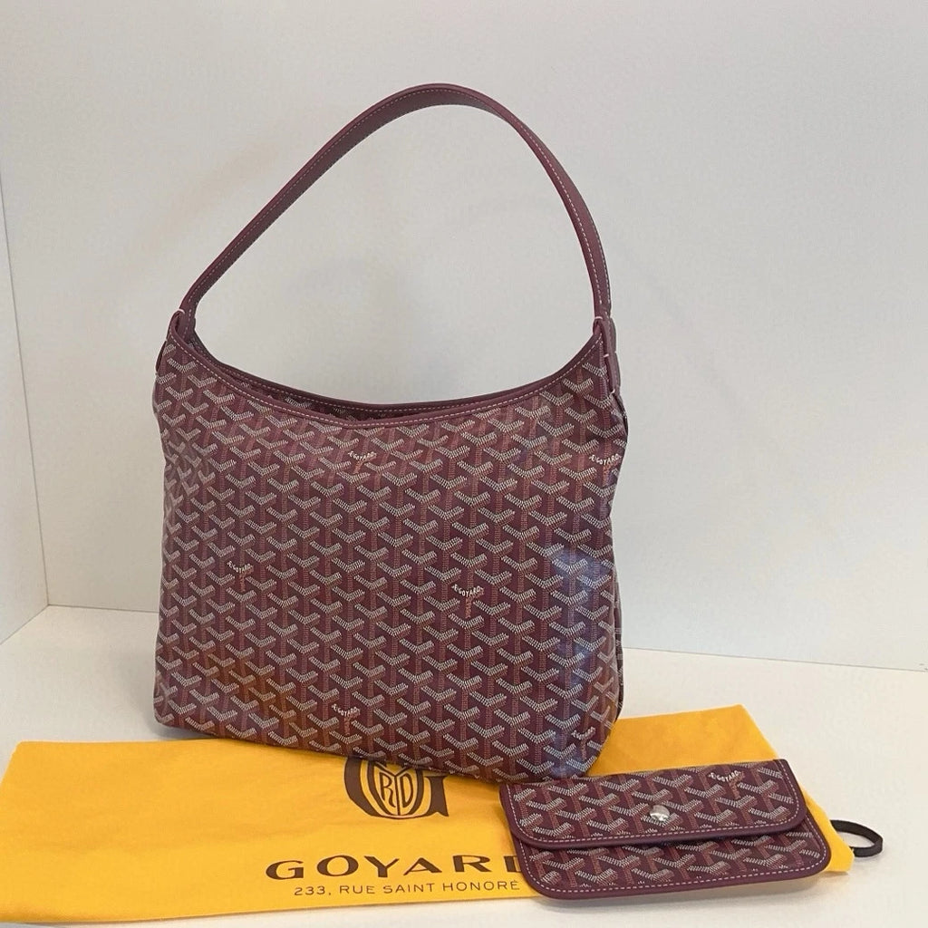 Goyard Boheme Hobo Shoulder Bag Red Silver Used Women Classic