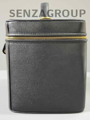 Vintage Chanel Black Gold Cosmetic Case Bag - Classic Women's Handbag