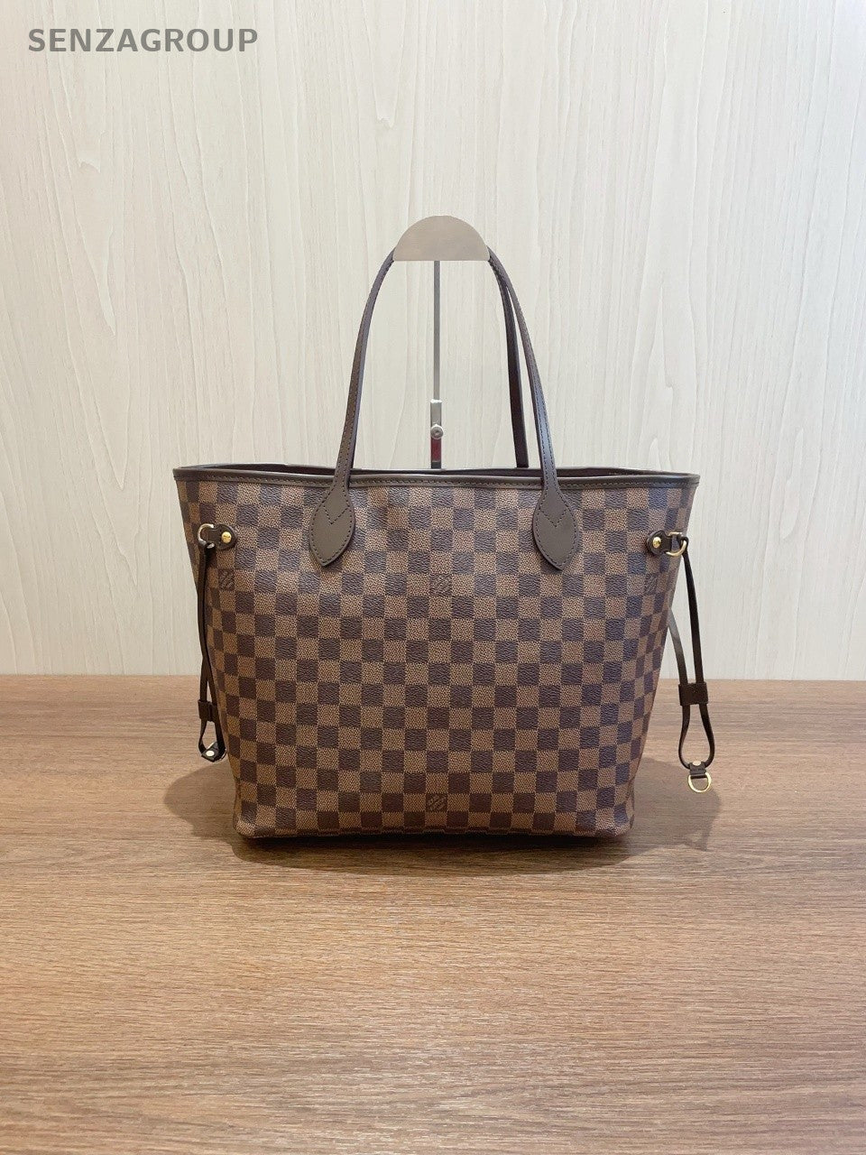 SJ0001 Neverfull MM damier ebene with pouch