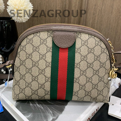 Gucci GG Marmont Matelassé Shoulder Bag Brown Gold Hardware Unisex