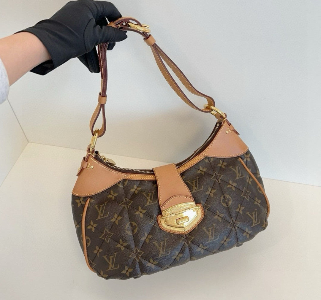 Louis Vuitton Boetie Monogram Shoulder Bag Brown Gold Women Classic