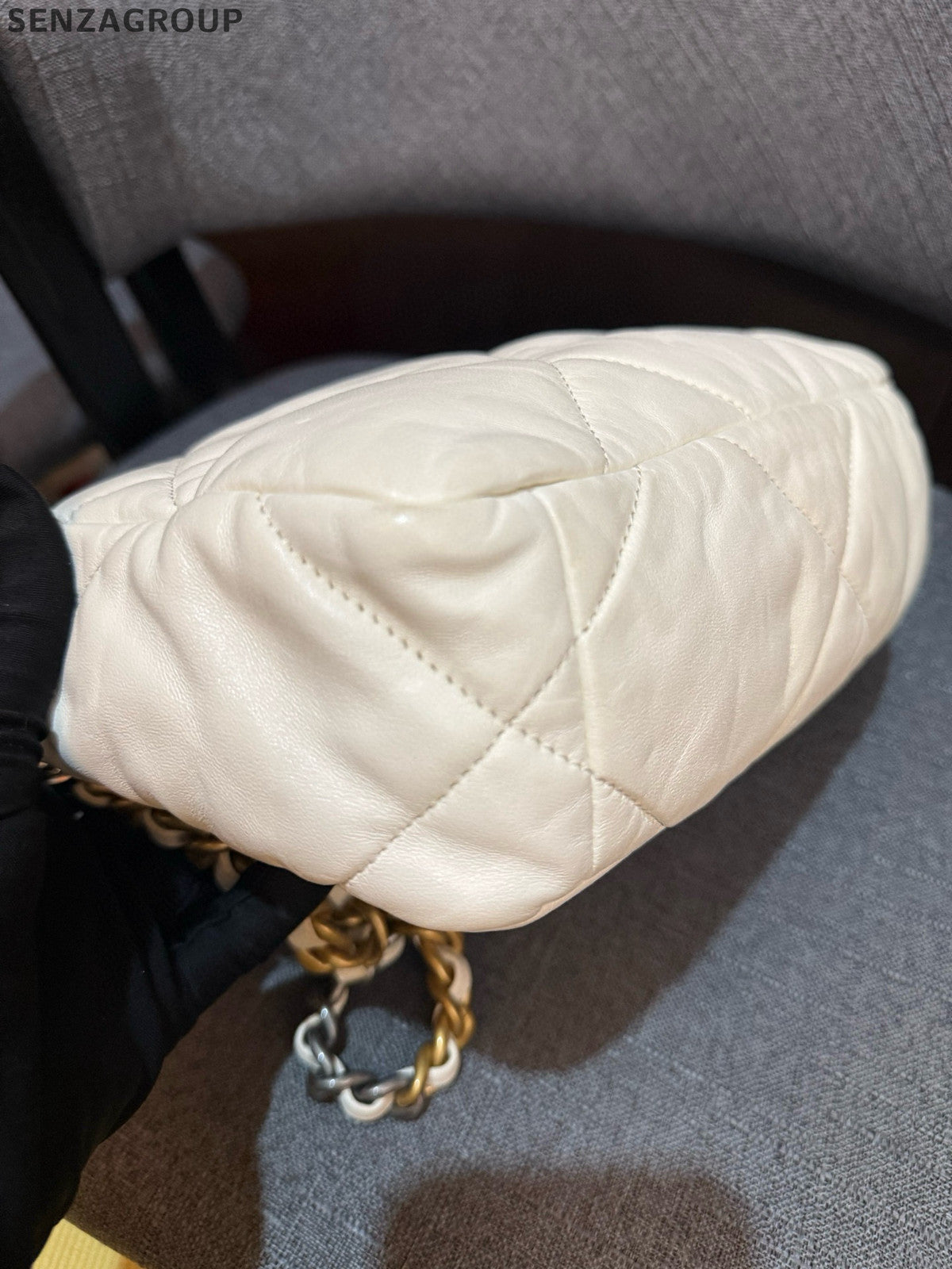 Chanel 19 Small Quilted Lambskin Chain Shoulder Crossbody Bag Women