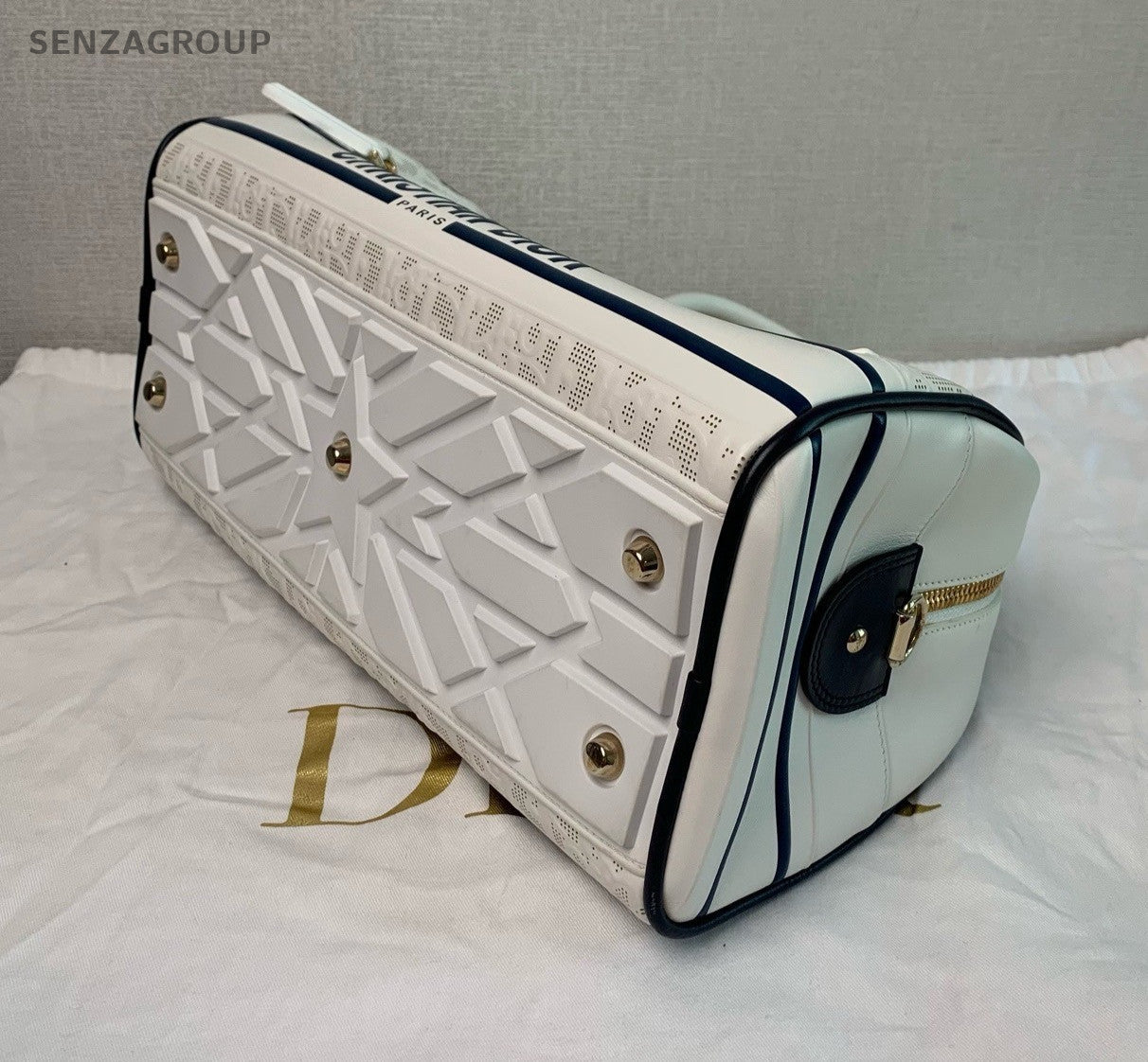 Christian Dior Vibe Logo Top Handle Monogram 2way Shoulder Handbag White
