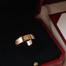 Excellent Cartier Love Classic Ring 18k Rose/Pink Gold Band Ring EU61/US9.5