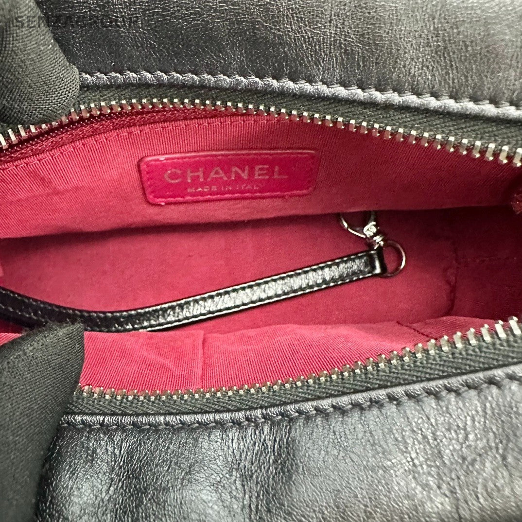 Chanel Gabrielle PM Calfskin Chain Shoulder bag Black Gold Women Classic