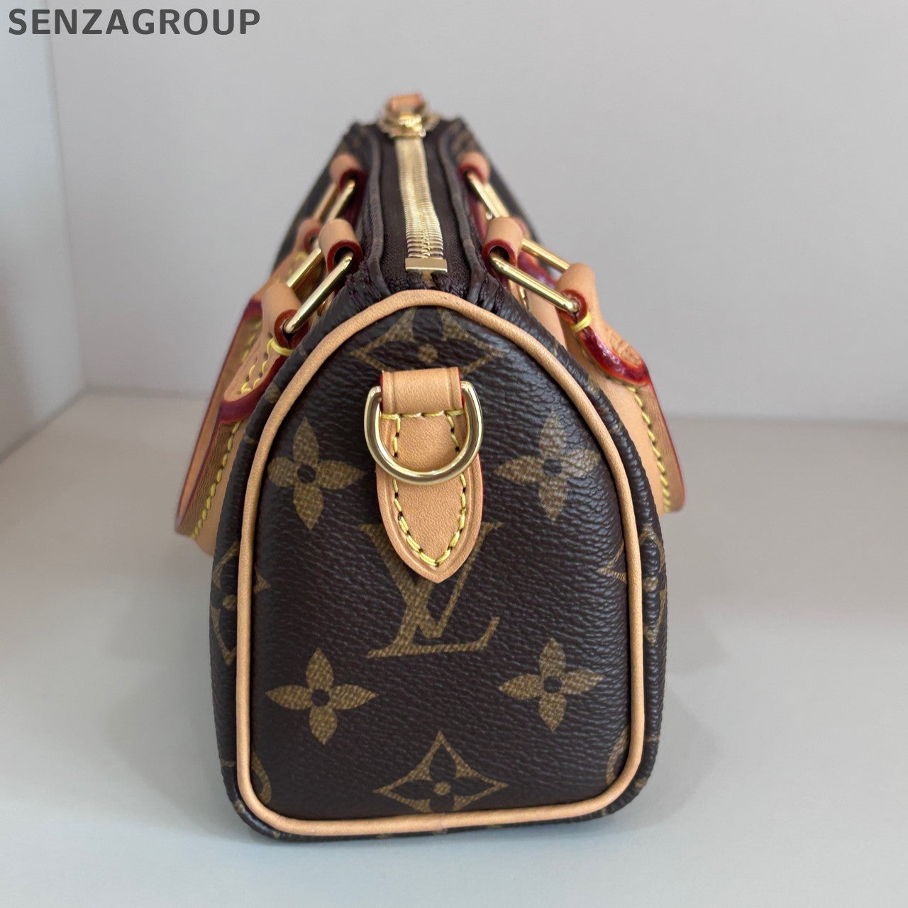 Louis Vuitton Nano Speedy Monogram Brown Crossbody Bag Women's Classic
