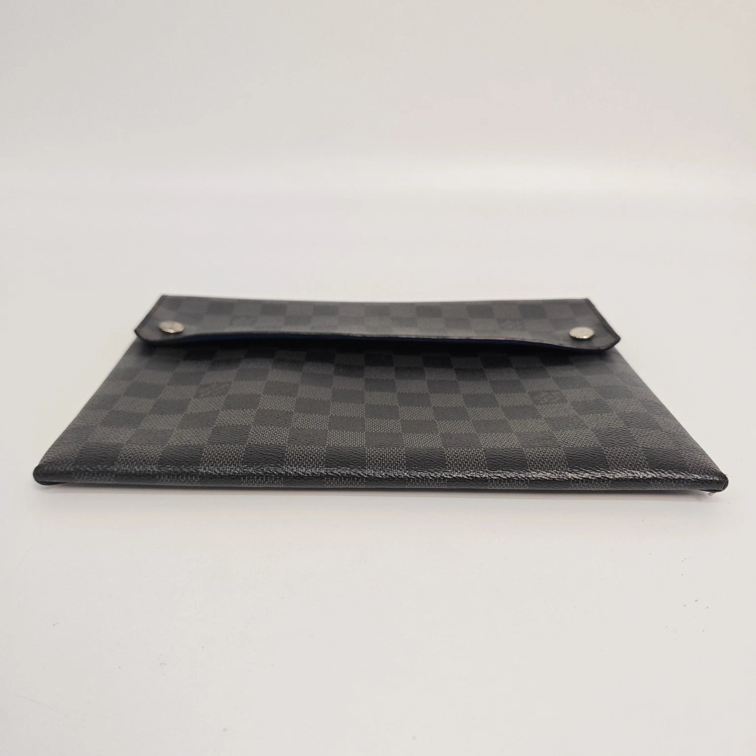 Louis Vuitton Black Grey Canvas Alpha Triple Clutch Bag For Women