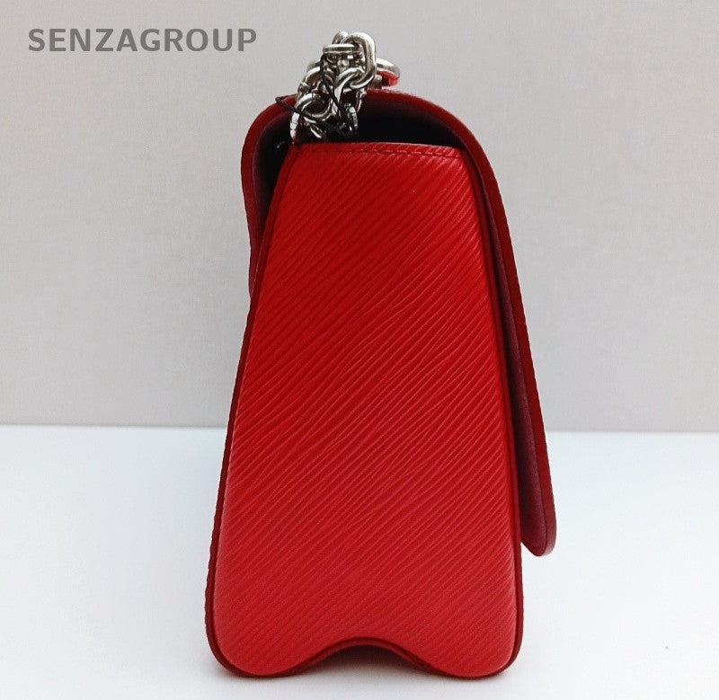Louis Vuitton Twist MM Chain Shoulder Bag Red Silver Women Classic Fashion