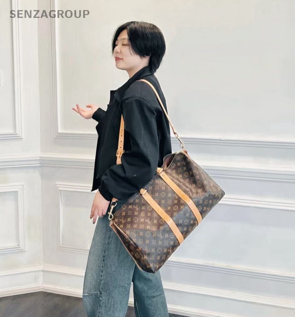 Louis Vuitton Keepall Monogram Top Handle Shoulder Bag Crossbody Unisex Adults