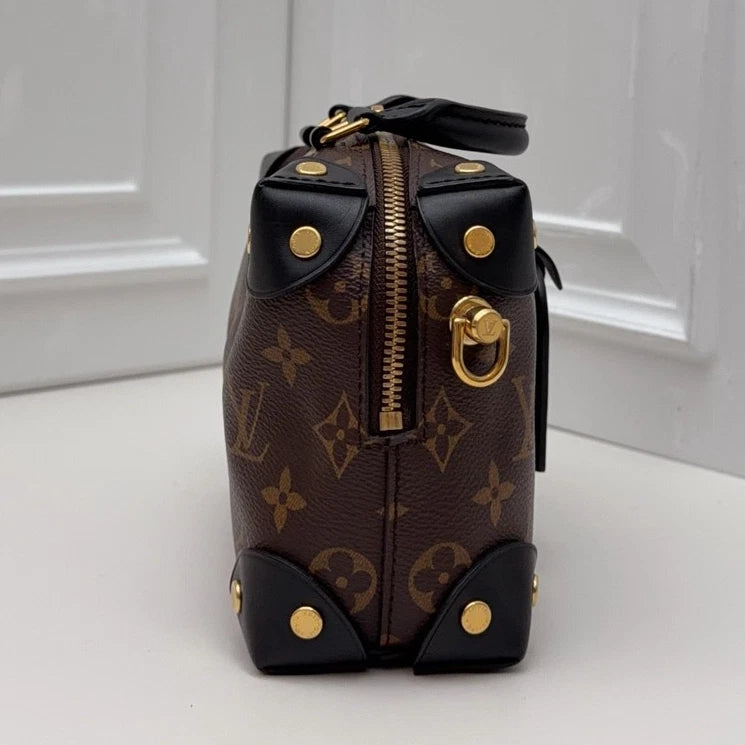 Louis Vuitton Petite Malle Souple Monogram Chain Shoulder Crossbody Women