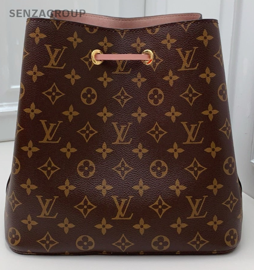 Louis Vuitton Monogram Bucket Shoulder Bag Crossbody Brown Pink Women Classic