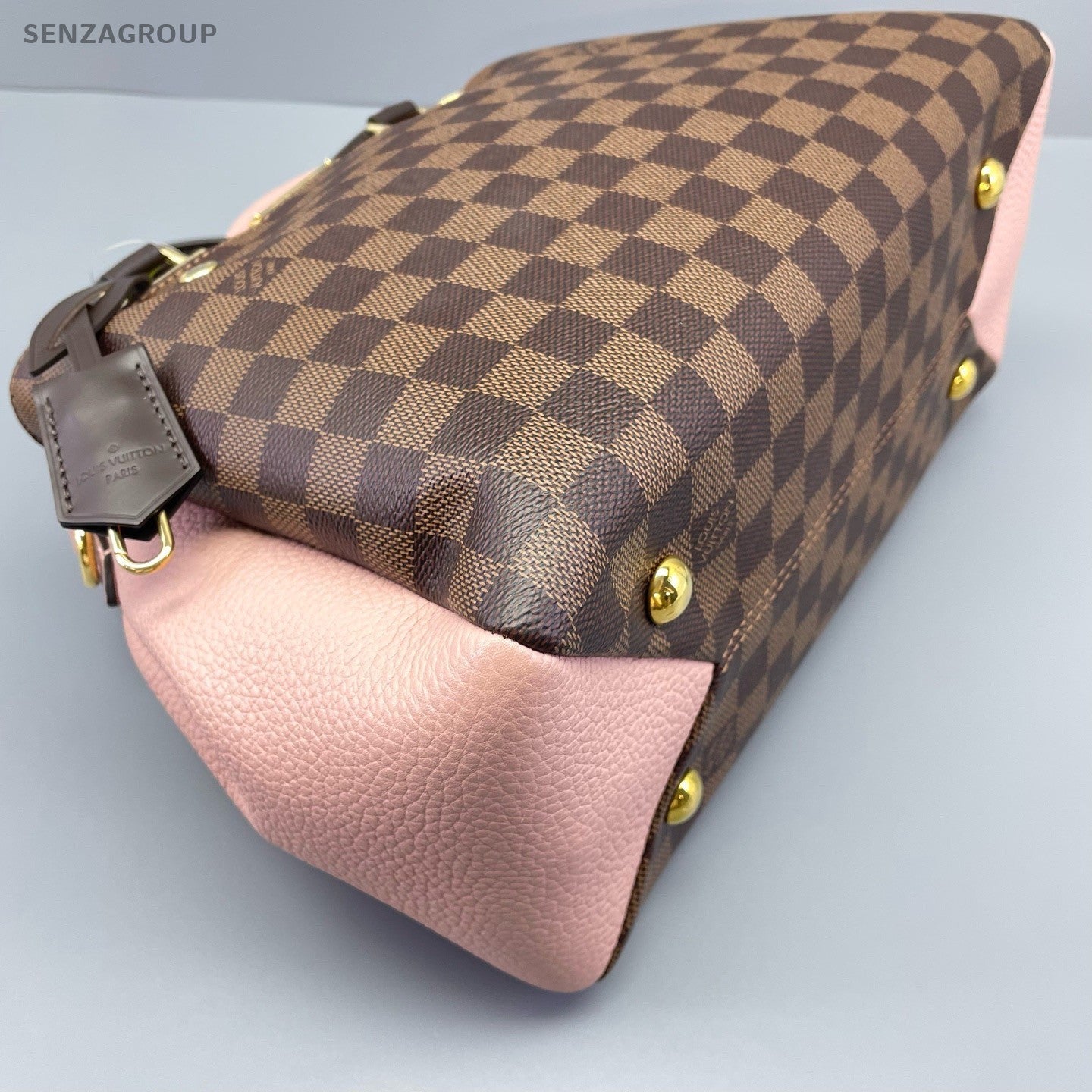 Louis Vuitton Brityany Damier Ebene Top Handle 2way Shoulder Handbag Women Brown