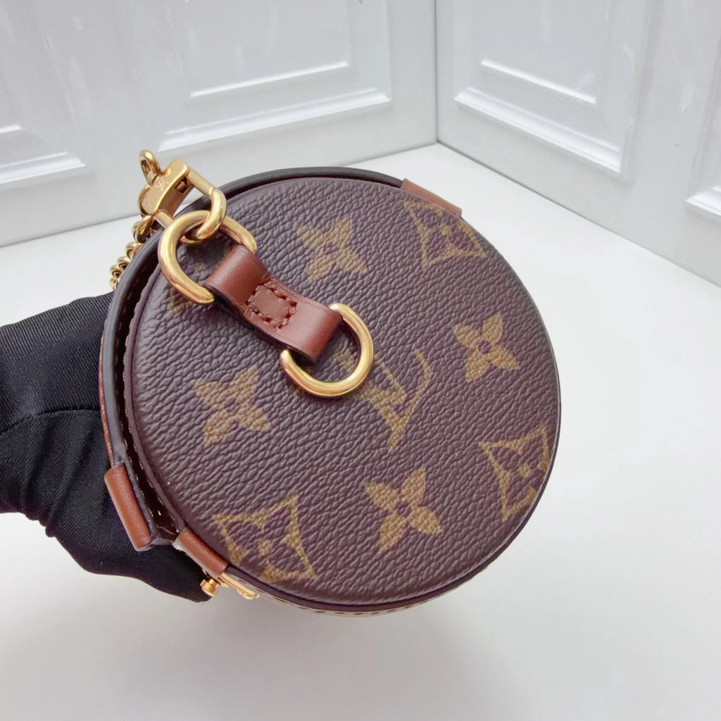 Louis Vuitton Papillon Trunk Chain Shoulder Crossbody Bag Brown Women