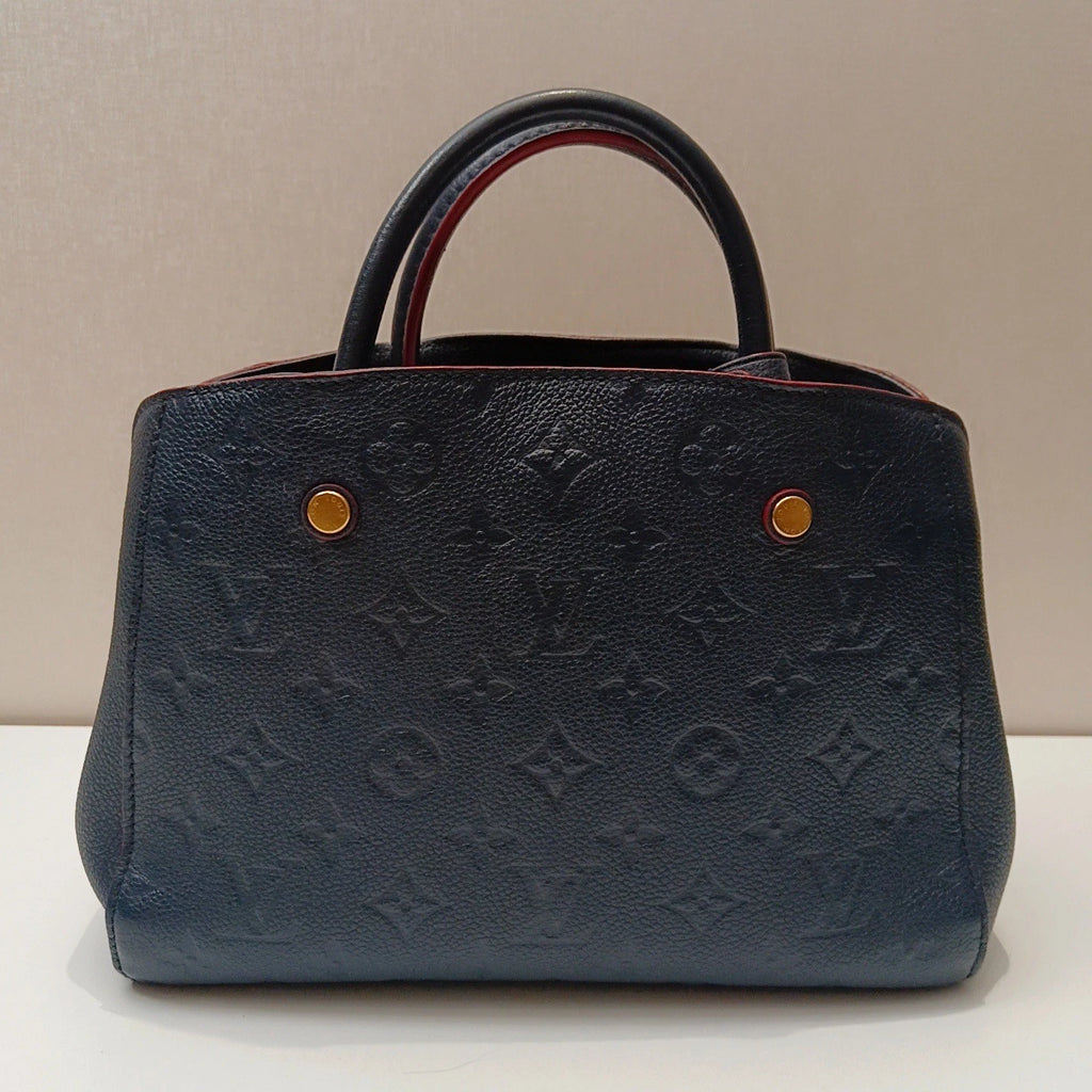 Louis Vuitton Montaigne BB Blue Crossbody Top Handle Excellent