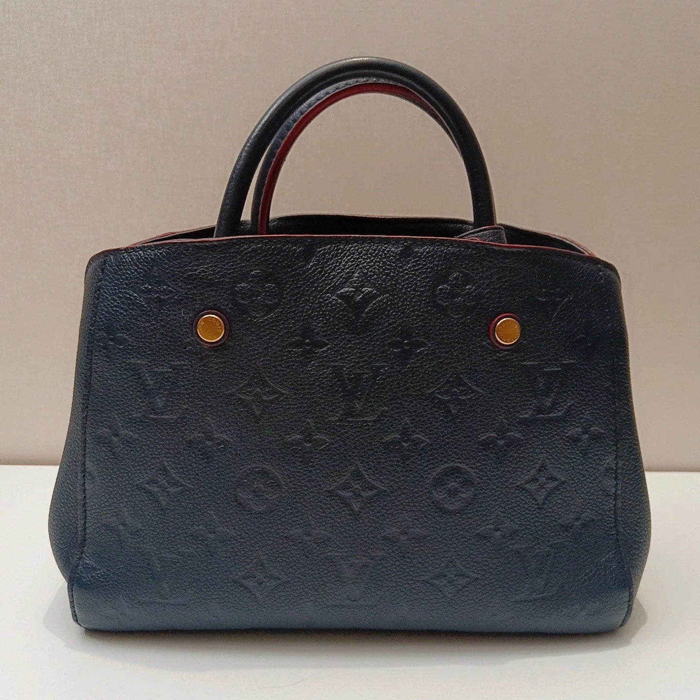 Louis Vuitton Montaigne BB Blue Crossbody Top Handle Excellent