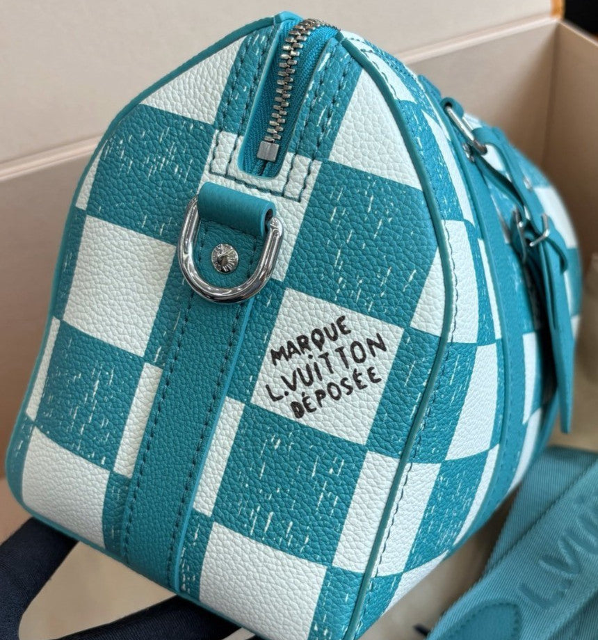 Louis Vuitton City Keepall Damier Shoulder Crossbody Bag Green Almost Brand New