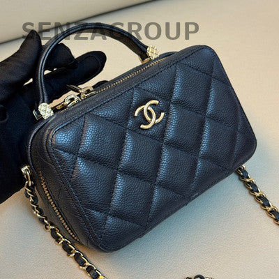 Chanel Black Gold Mini Camera Bag Chain Shoulder Crossbody Bag Women