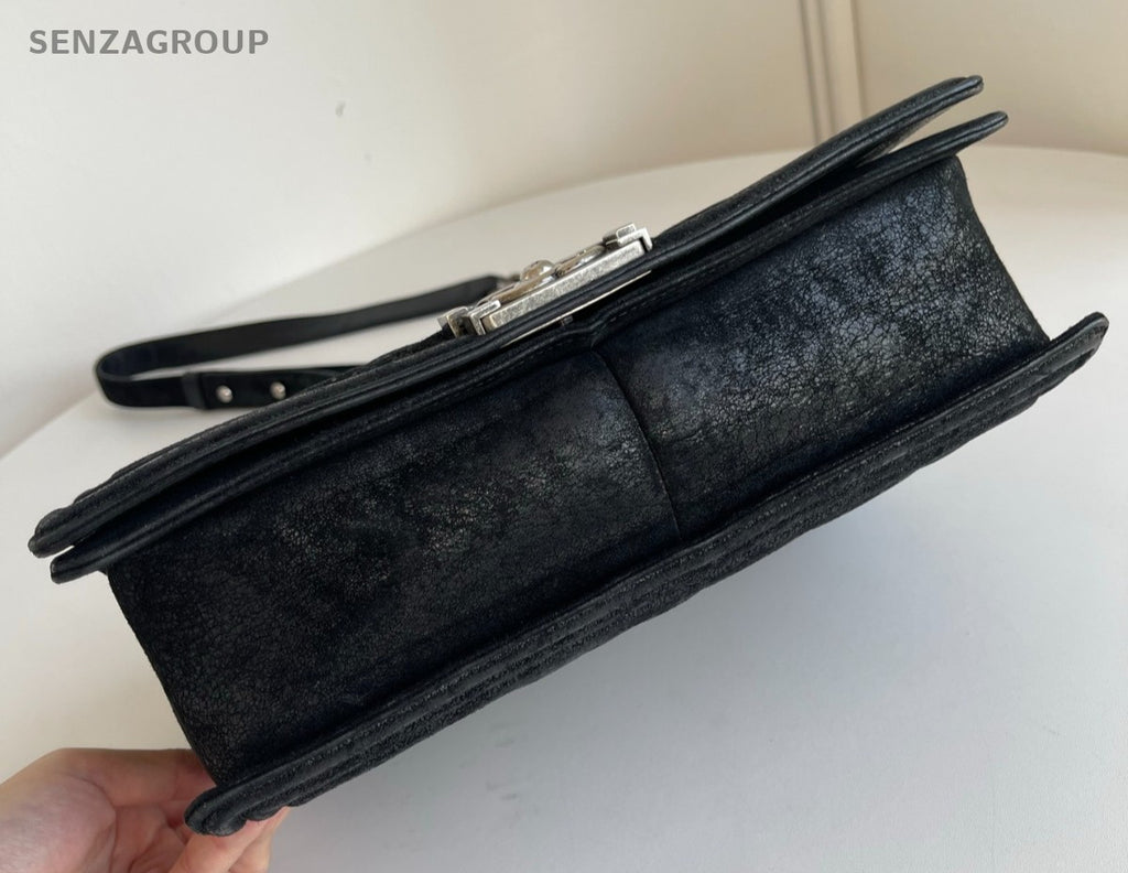 CHANEL Leboy GM CC Chain Shoulder bag Black Silver Women