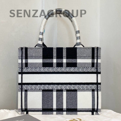 Dior Small Book Tote Bag in Black & White - Women's Fashion Tote