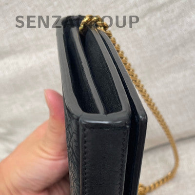 Saint Laurent WOC Black Gold Chain Crossbody Bag Classic Women's