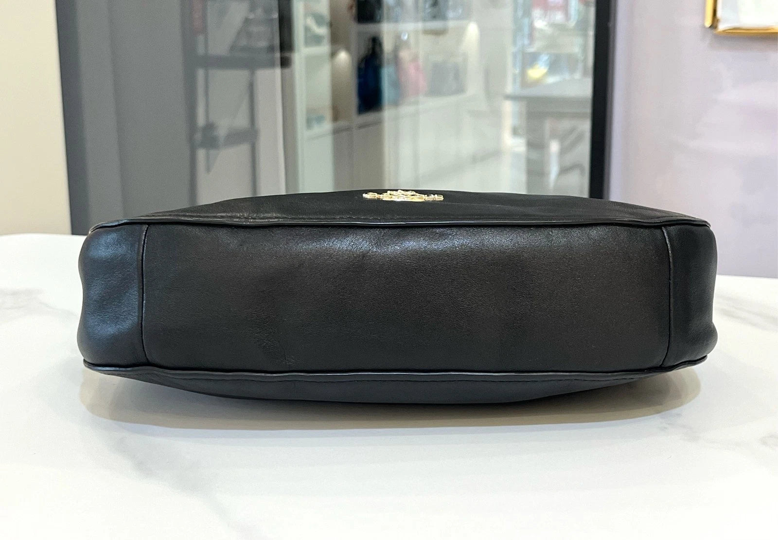 Coach Black Leather Shoulder Crossbody Silver For Women