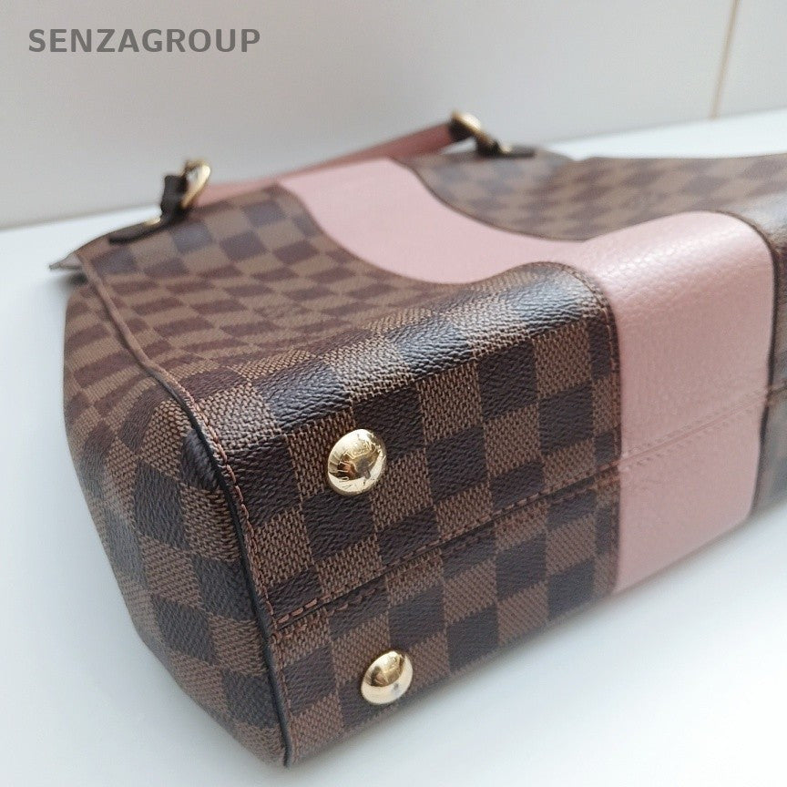 Louis Vuitton Cluny MM Top Handle Bag Brown Pink Gold Women Classic
