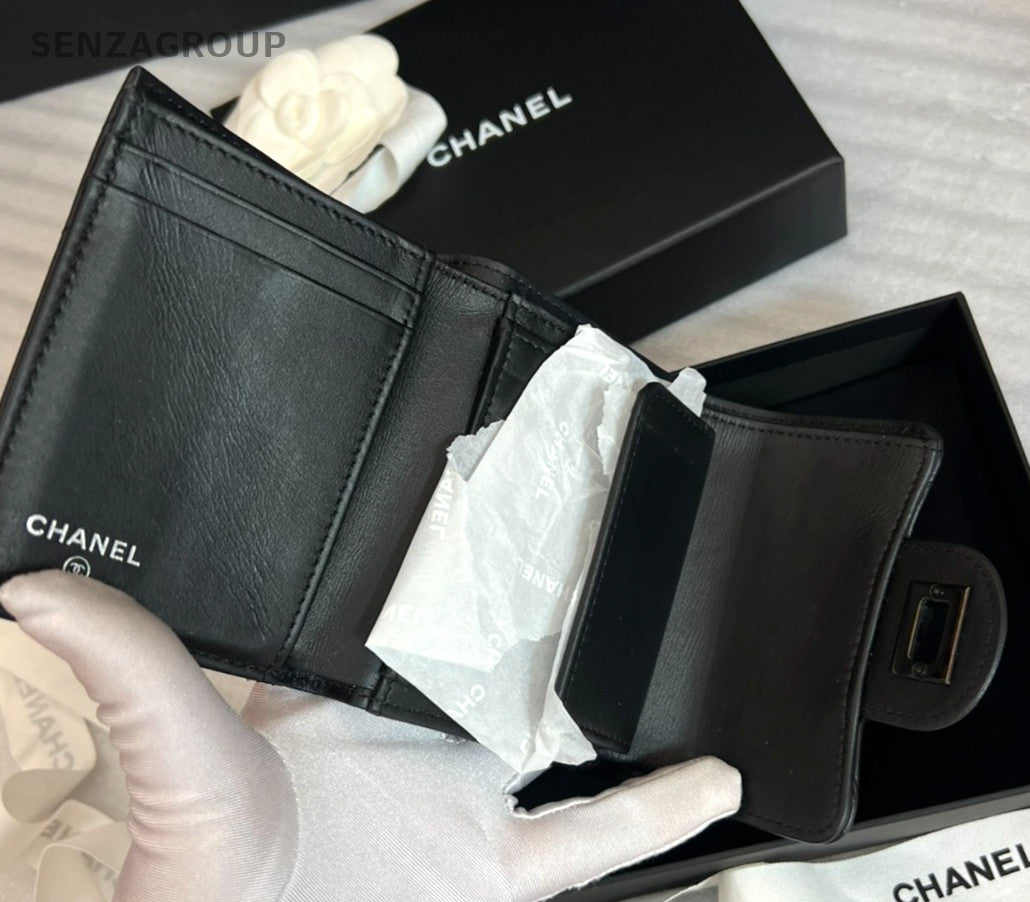 Chanel 2.55 So Black Wallet Unisex Adults Classic
