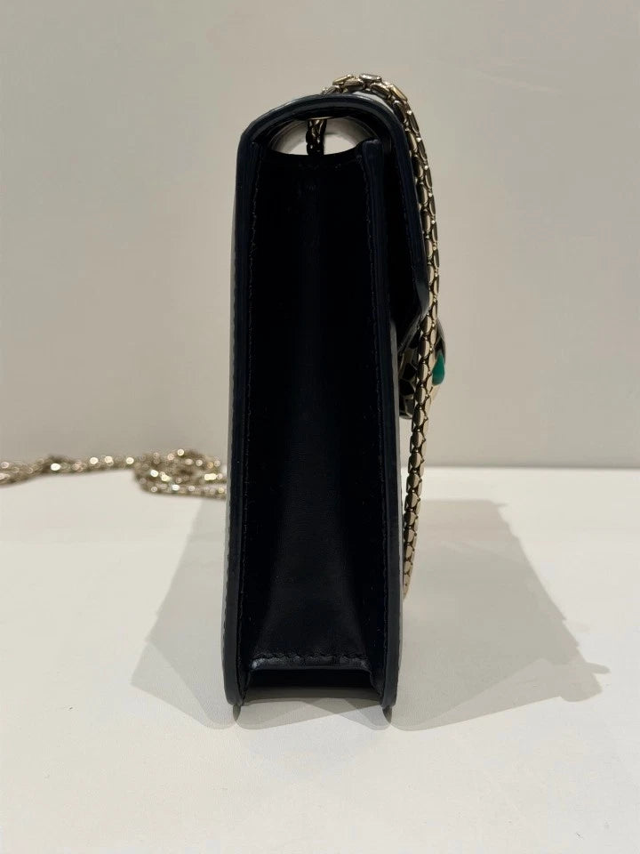 Bvlgari Leather Black Serpenti WOC Crossbody Bag For Women