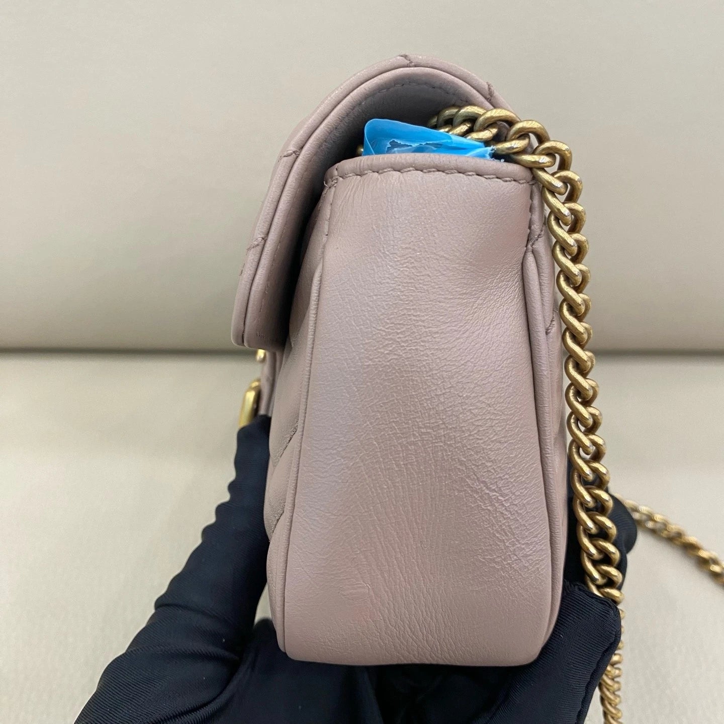 Gucci Marmont Nano Mini Beige Crossbody Bag Women