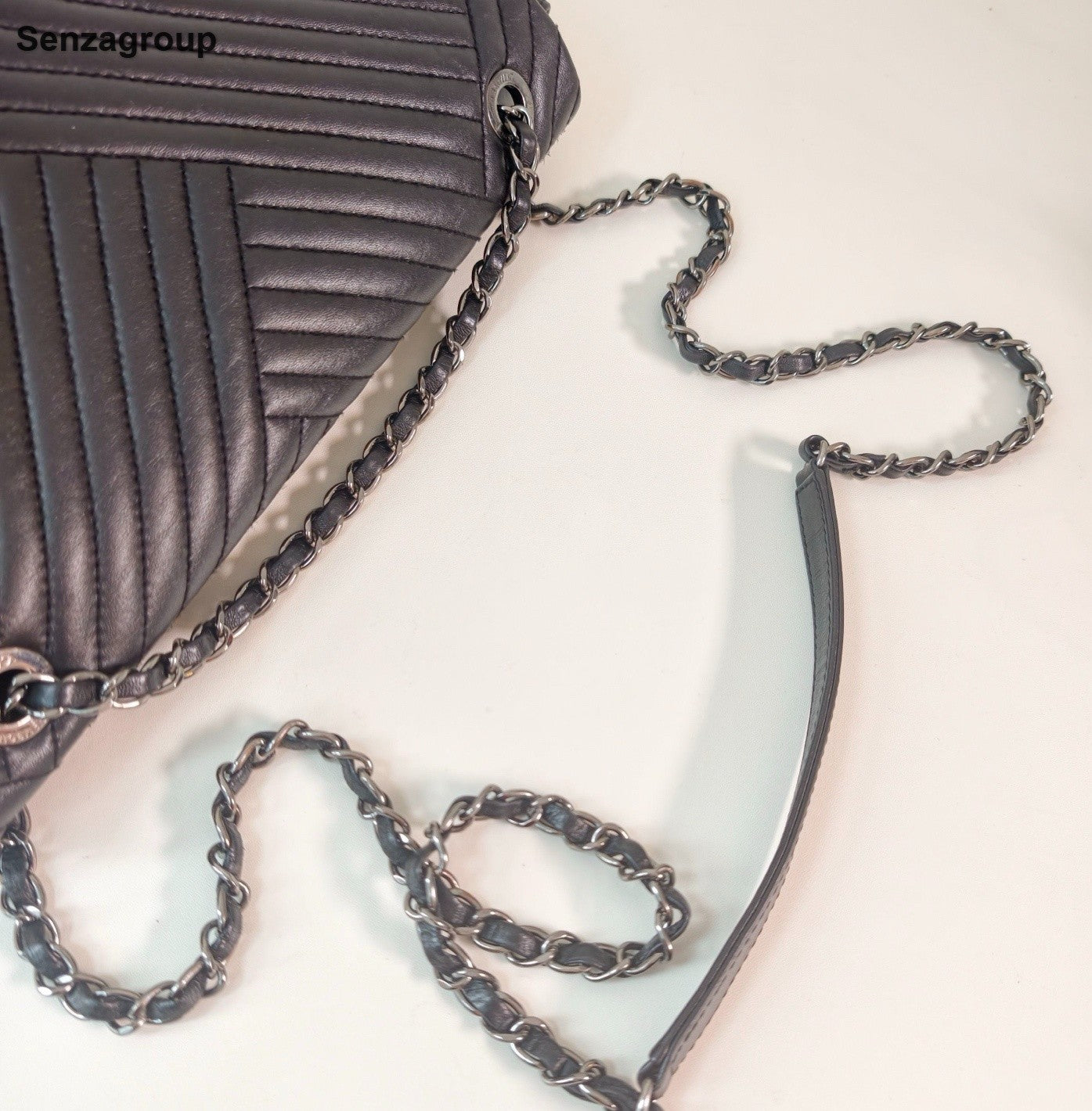 Chanel Classic Flap Chain MM Lambskin Shoulder Bag Crossbody Black Silver Women