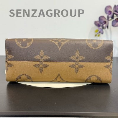 Louis Vuitton OnTheGo GM Tote Bag Brown Gold Hardware Classic Women