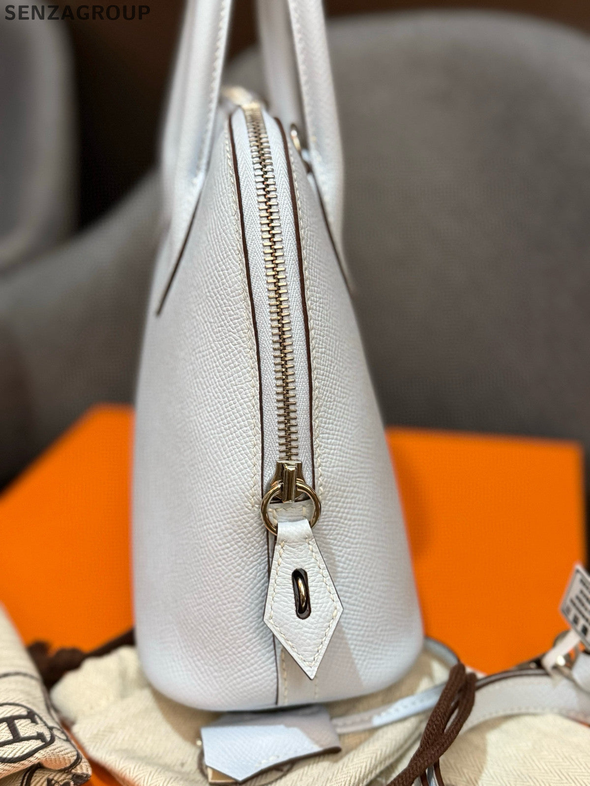 Hermès Bolide 25 Bag White Silver Hardware Classic Women's Handbag