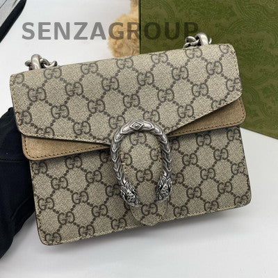 Gucci Dionysus Small Chain Shoulder Bag Brown Silver Hardware Classic
