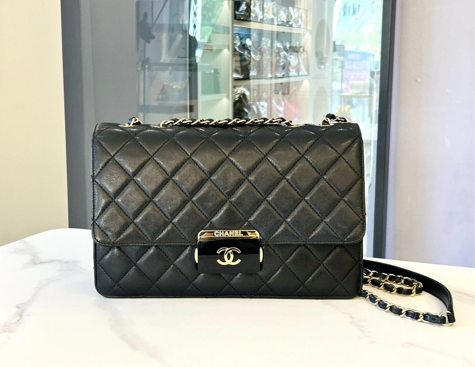 CHANEL Black Beautylock Flap Shoulder Bag for Women