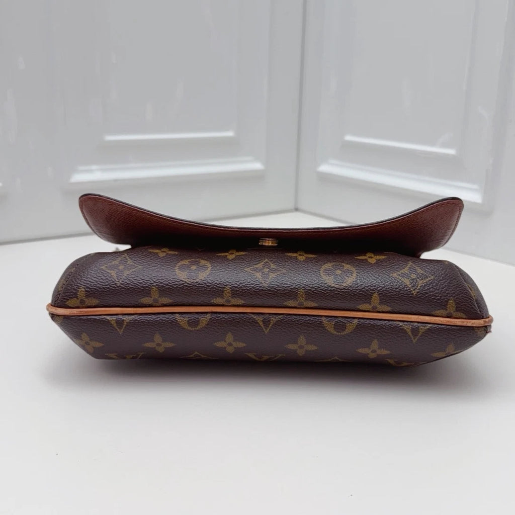 Louis Vuitton Musette Tango Monogram Shoulder Crossbody Brown Gold Women Vintage