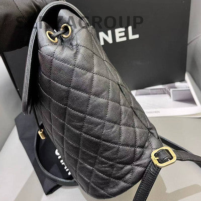 Chanel Vanity Case Black Gold Small Backpack Quilted Women's Fashion