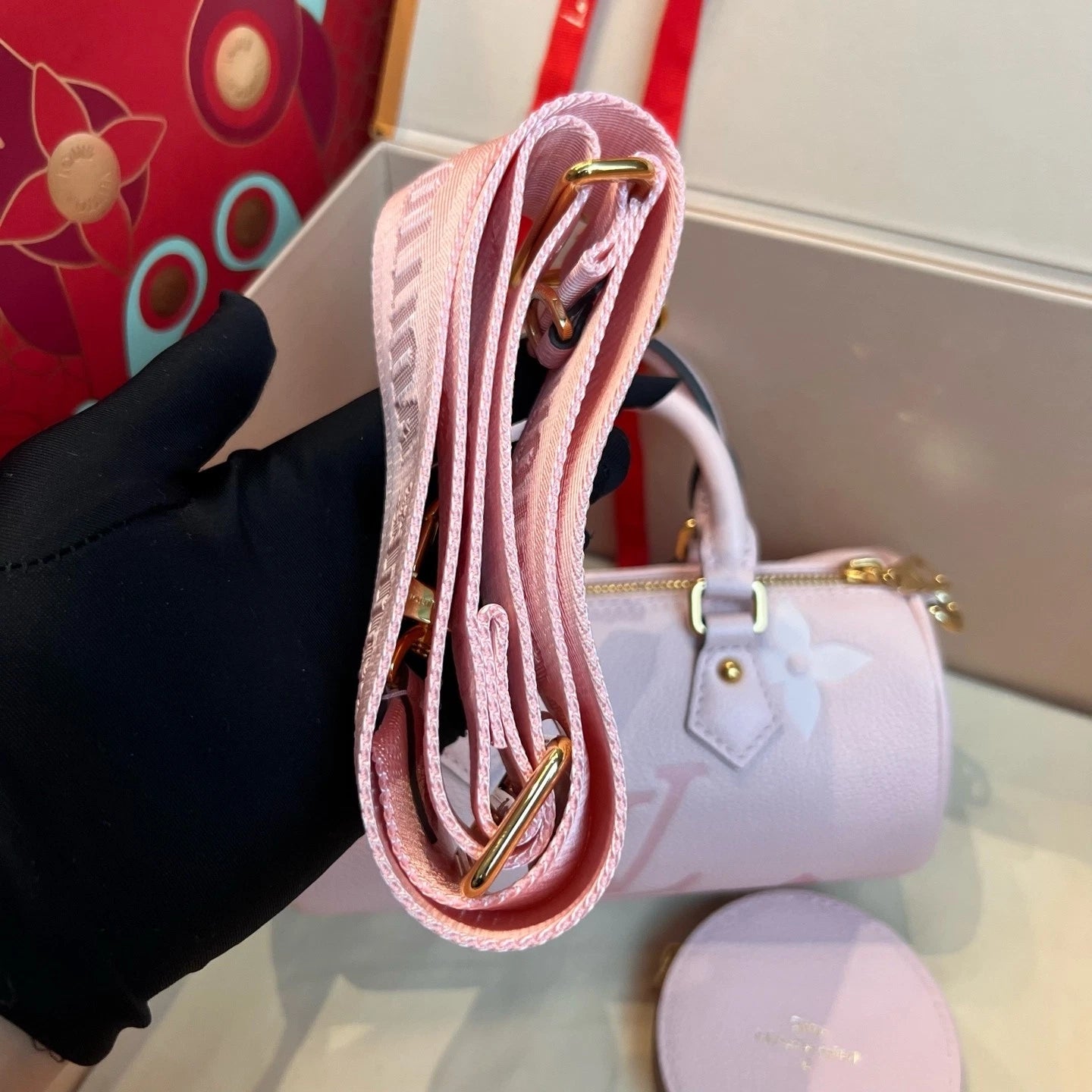 Louis Vuitton Gradient Pink Papillon Cylinder Handbag For Women