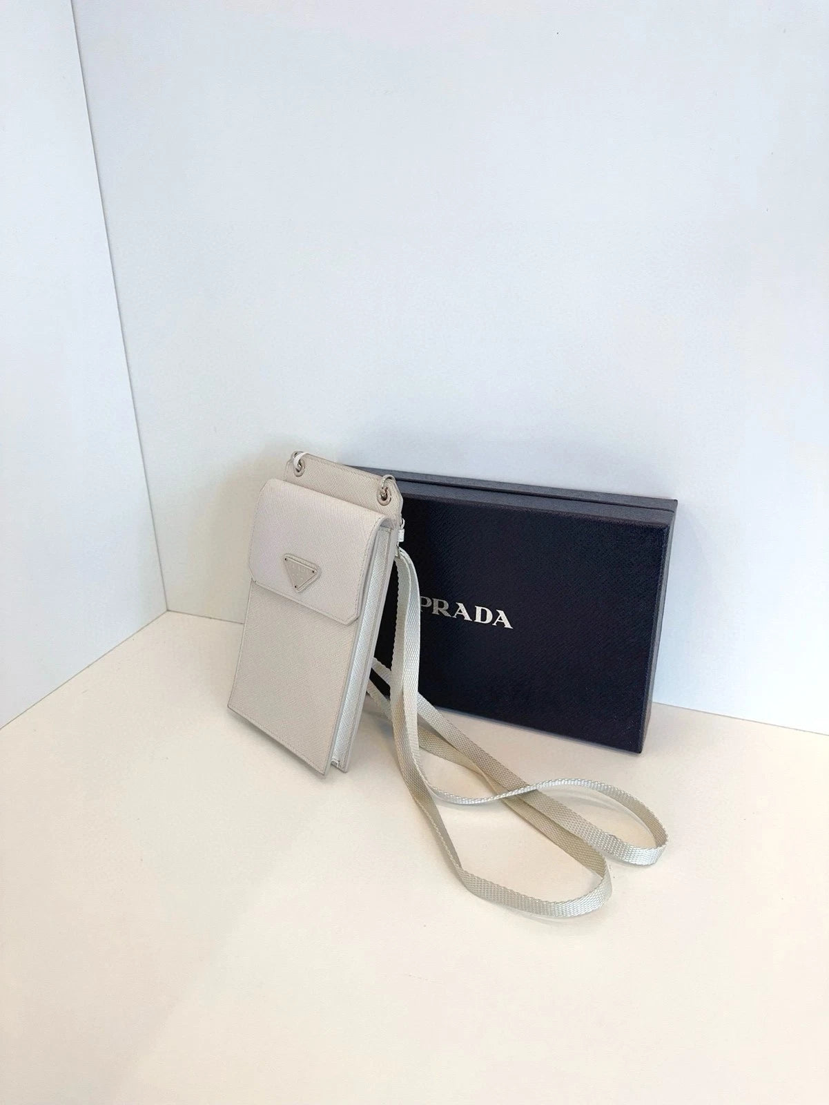 Prada White Phone Crossbody Bag For Women