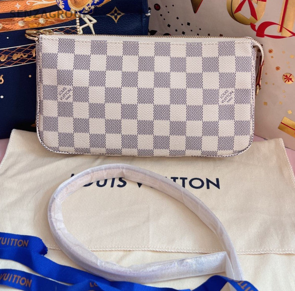 Louis Vuitton Pochette Accessoires Damier Ebene Shoulder Handbag Brand NEW