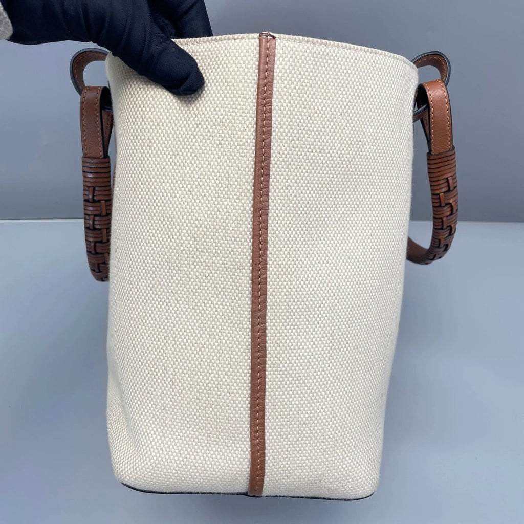 LOEWE Canvas Brown Leather Tote Bag For Women