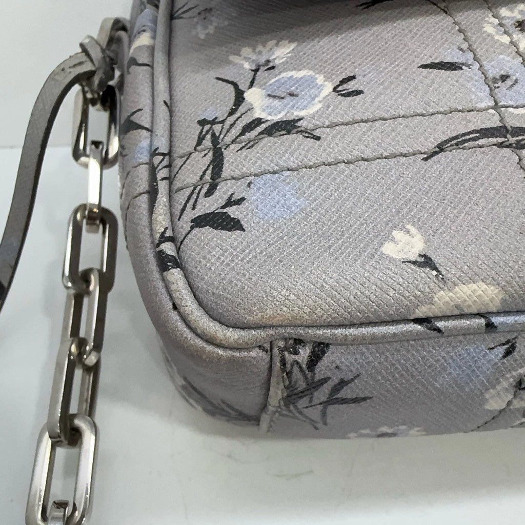 PRADA Limited Edition Gray Blue Envelope Chain Crossbody Bag For Women