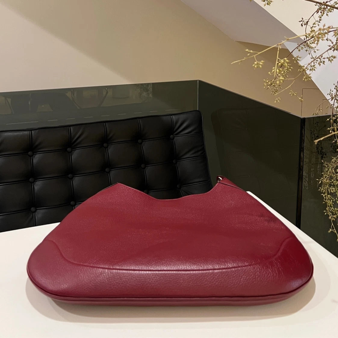 Gucci Body Hobo Shoulder Bag Red Gold Buckle Classic Women's